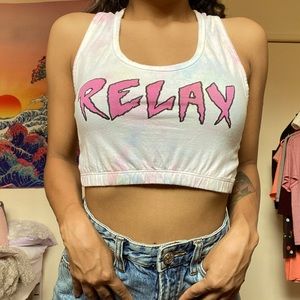 Forever 21 “relax” tie dye crop top